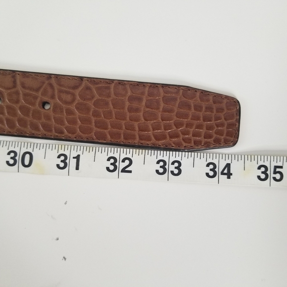 NWT Cole Haan Wide Croc Embossed Woodbury Brown Belt Size S main image 5